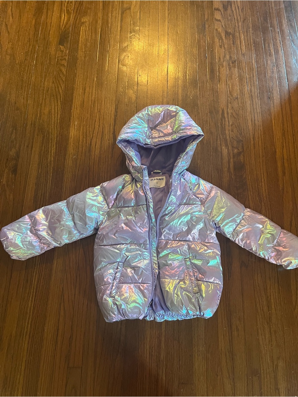 Old Navy Iridescent Lavender-Pink Kids Puffer Jacket with Hood